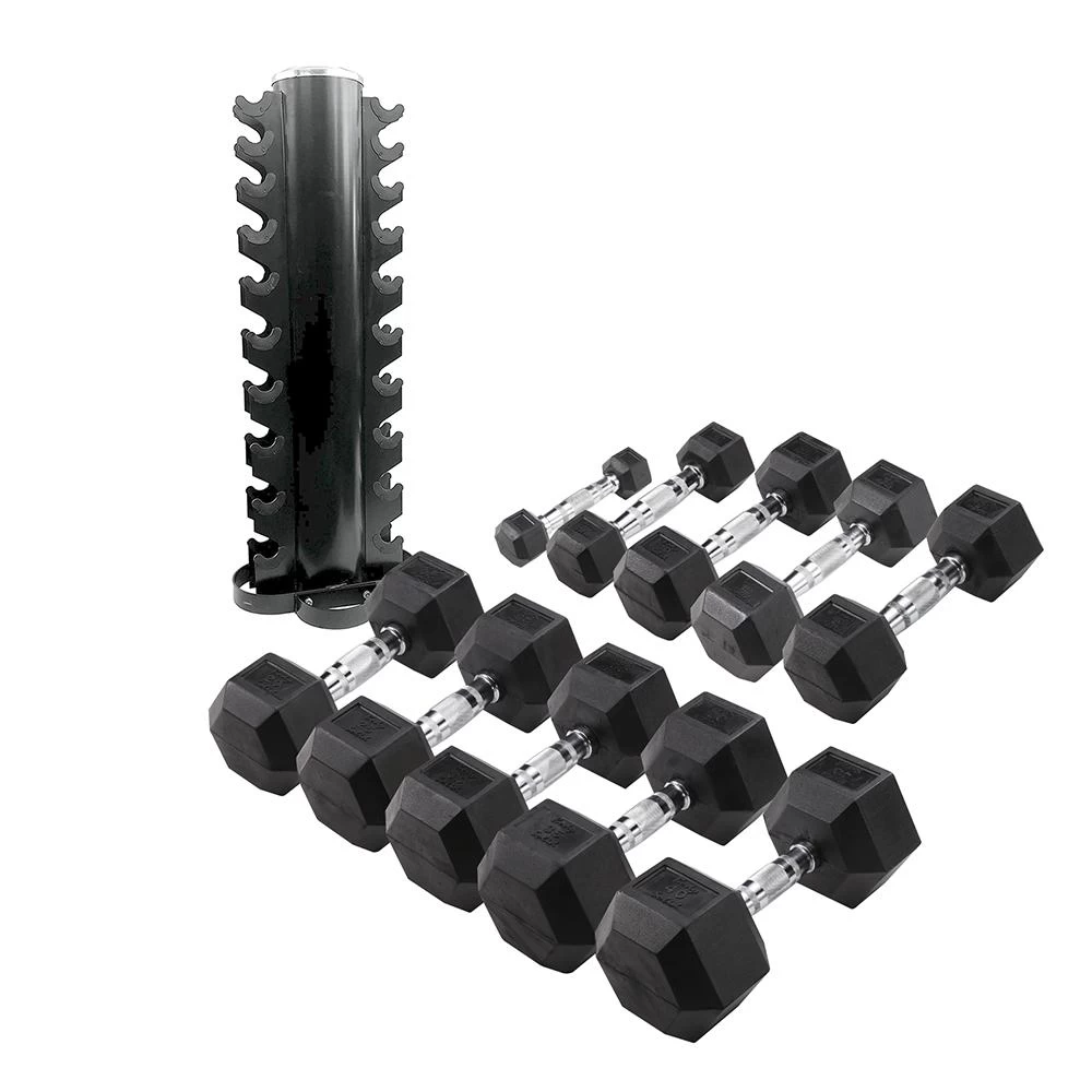 Body Solid Body-Solid Hexagonale Halterset Van 1 Tot 10 Kg Met Rack - HEXDU-SETREK 1 Body Solid Body-Solid Hexagonale Halterset Van 1 Tot 10 Kg Met Rack - HEXDU-SETREK