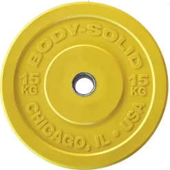 Body Solid Body-Solid Chicago Extreme Gekleurde Olympische Bumper Plates OBPXCK -Optimaal Fitnessapparatuur Winkel OBPXCK15 yellow