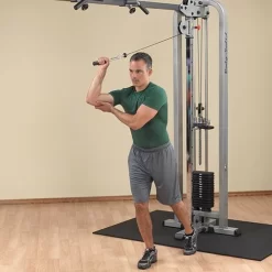 Body Solid Pro Clubline Cable Crossover - SCC1200 -Optimaal Fitnessapparatuur Winkel SCC1200G EX 1ArmTriExt