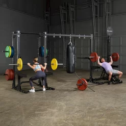 Body Solid Pro Clubline Power Rack Connecting Bar - SPRACB -Optimaal Fitnessapparatuur Winkel SPR500BACK connected to SPR500 with SPRACB 0192