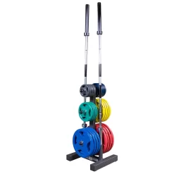 Body Solid Body-Solid Olympic Plate Tree & Bar Holder 5 Body Solid Body-Solid Olympic Plate Tree & Bar Holder -Optimaal Fitnessapparatuur Winkel WT46 DSF3112 Cut